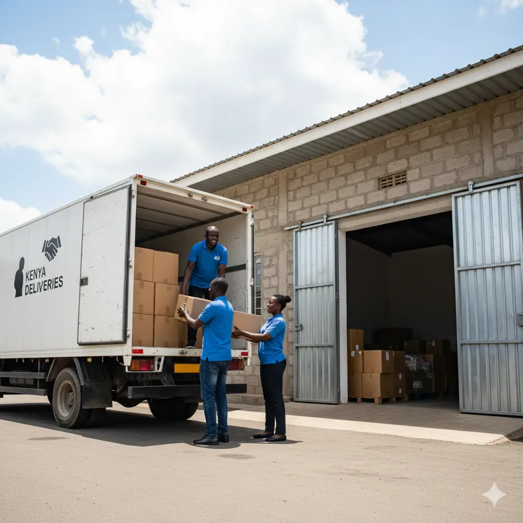1PL logistics in Kenya showing a business owner using their own truck to transport goods.