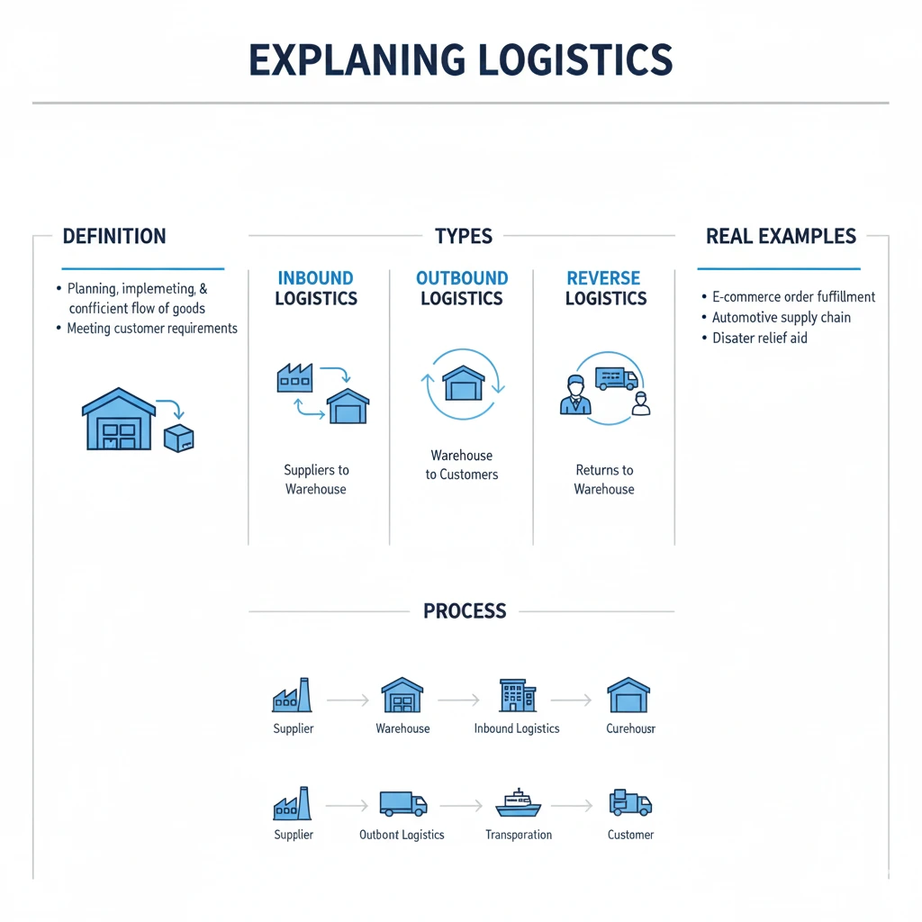 Logistics explained: meaning, types of logistics, logistics process, and real-world examples
