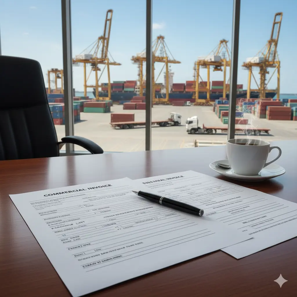 Commercial invoice used for customs clearance and duty calculation in Kenya