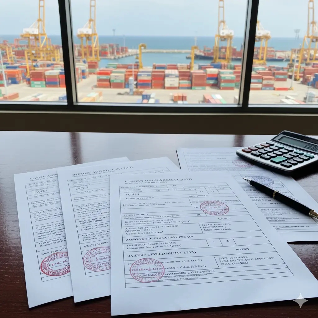 Import taxes in Kenya including VAT, IDF, RDL, and excise duty on imported goods